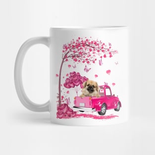 Valentine's Day Love Pickup Truck Tibetan Spaniel Mug